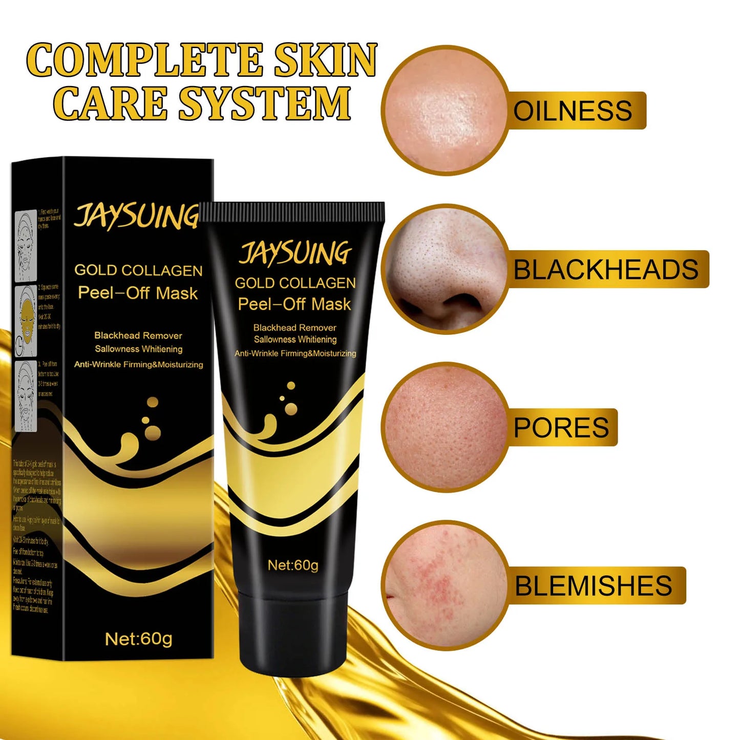 60g Gold Tearing Facial Mask Cream Remove Blackheads Acne